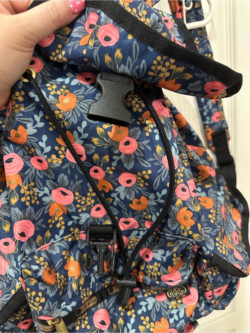 Rifle Paper Co. x LeSportsac Voyager Drawstring Backpack - Lots of Pockets! - Picture 3 of 5